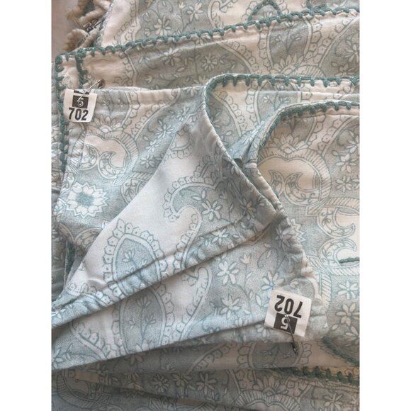 Pottery Barn Aiden Medallion Blue Queen Duvet Cover Set 2 Shams 1 Euro Sham ++ - Picture 5 of 13